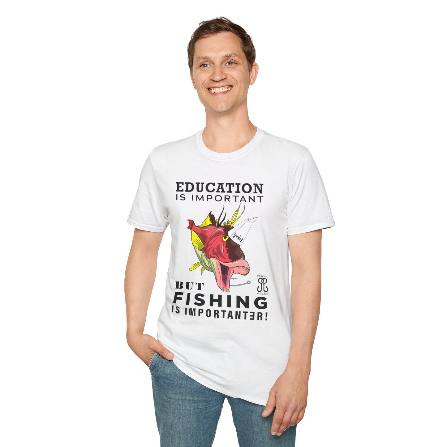 Fishing is Importanter Unisex Softstyle T-Shirt