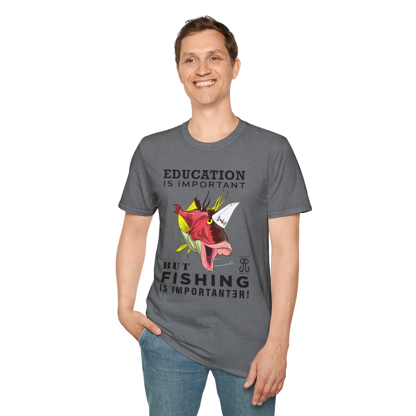 Fishing is Importanter Unisex Softstyle T-Shirt