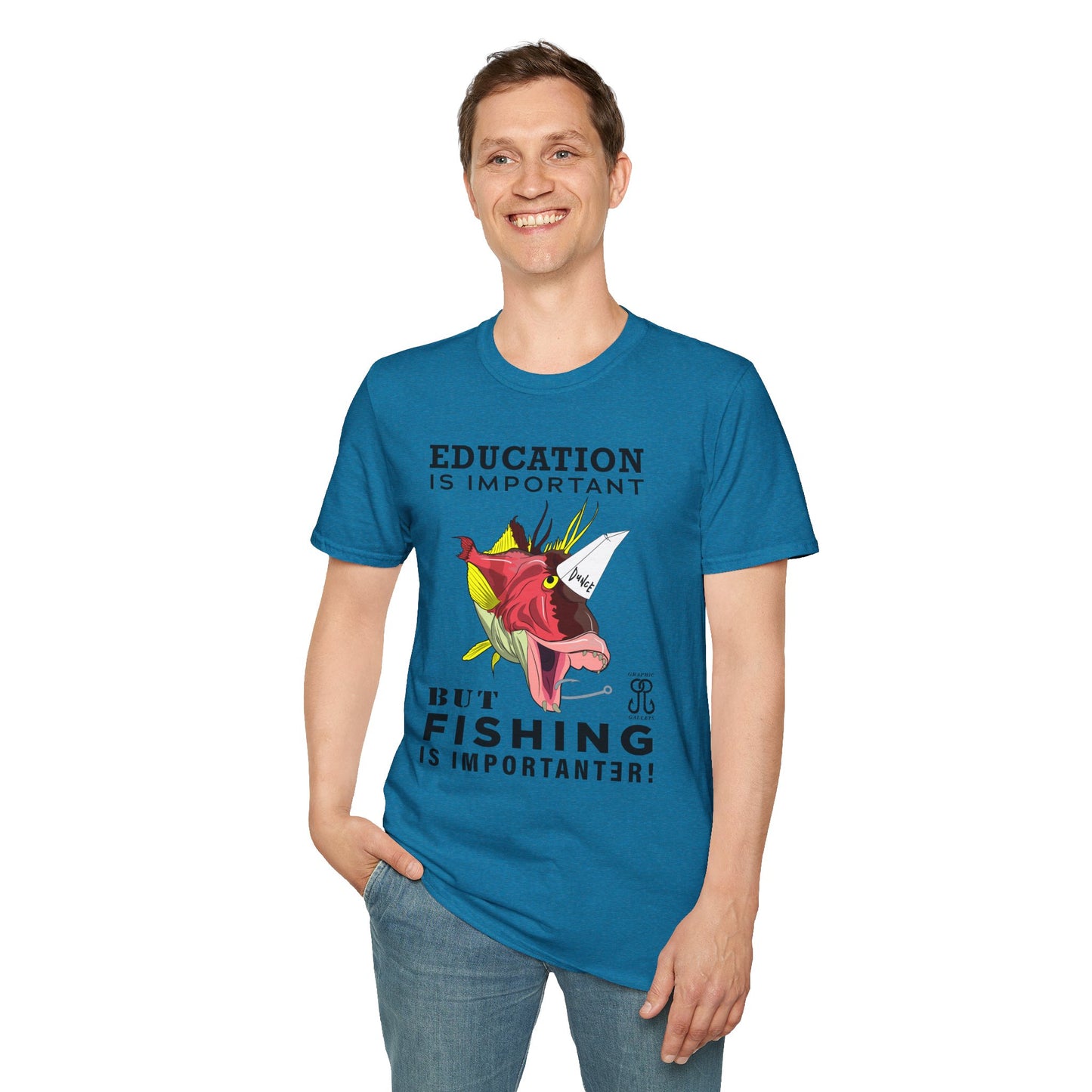 Fishing is Importanter Unisex Softstyle T-Shirt