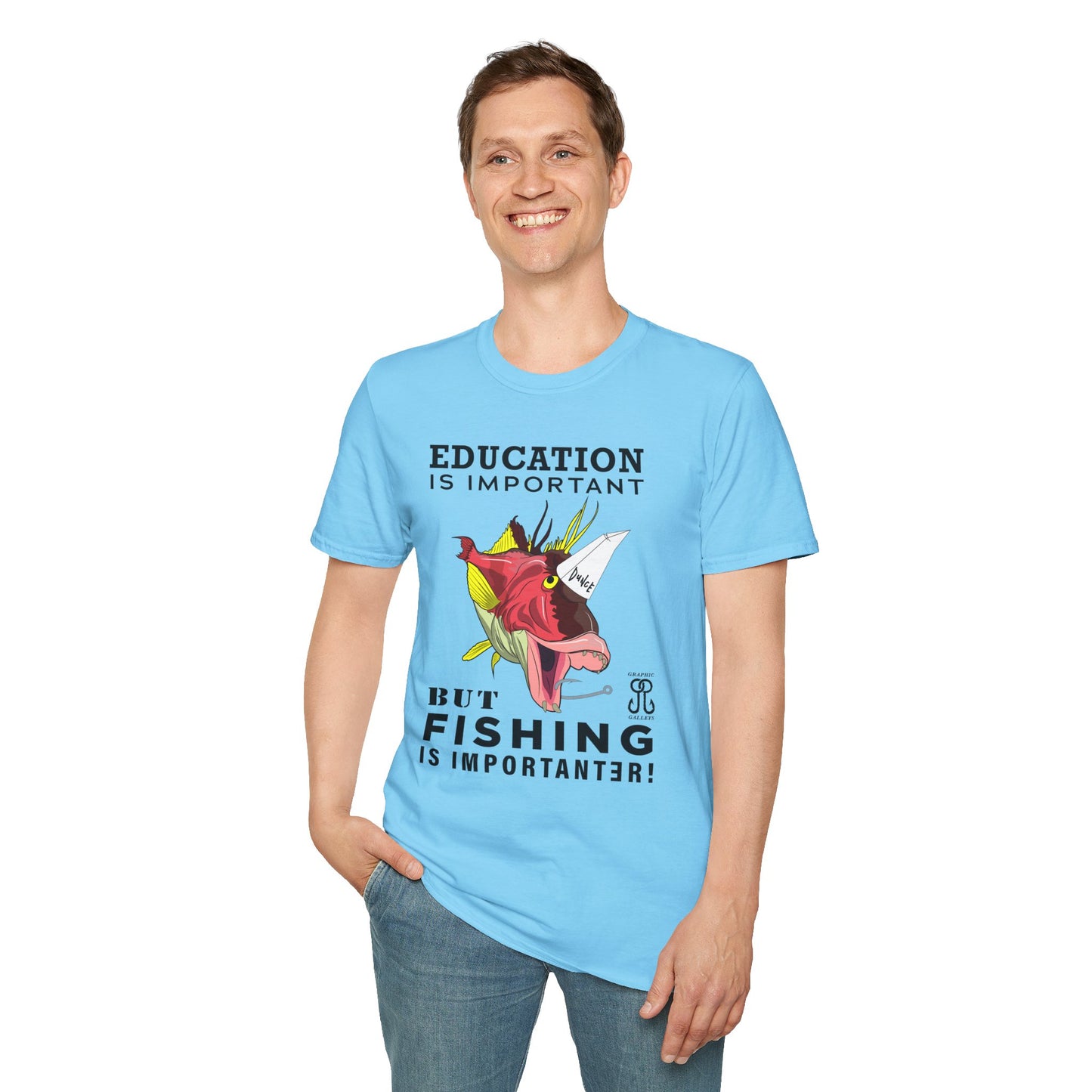 Fishing is Importanter Unisex Softstyle T-Shirt