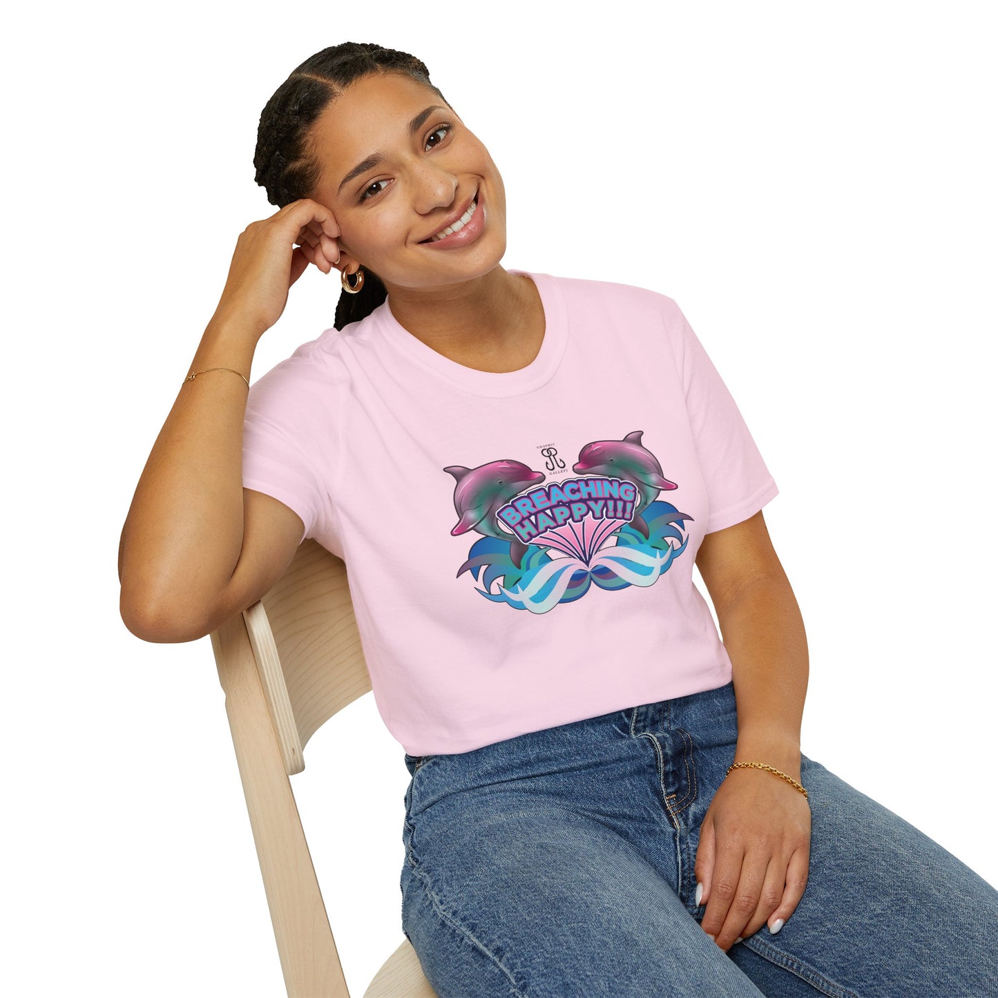 2 Breaching Happy Dolphins T-Shirt