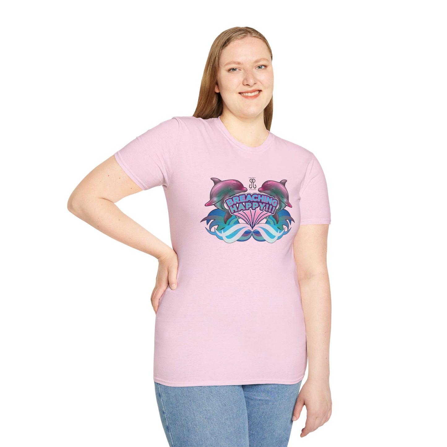 2 Breaching Happy Dolphins T-Shirt