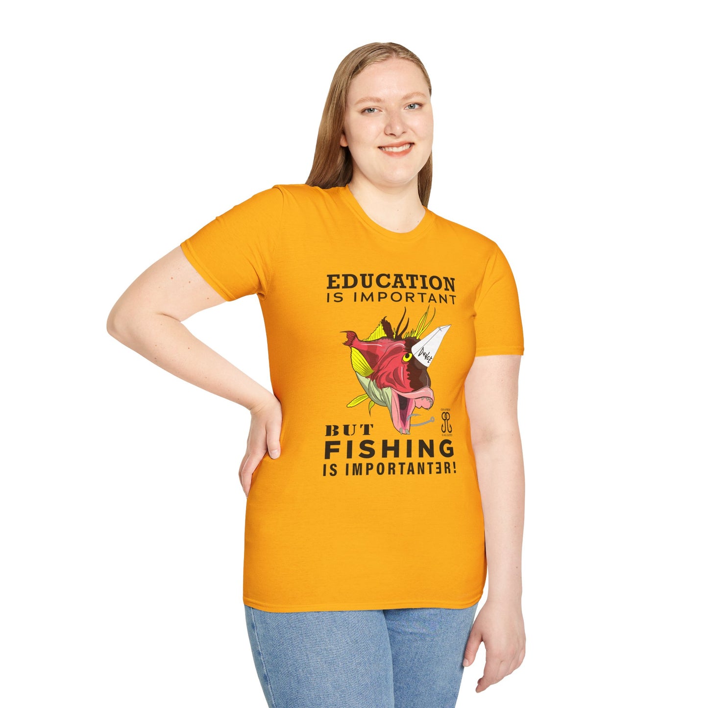 Fishing is Importanter Unisex Softstyle T-Shirt