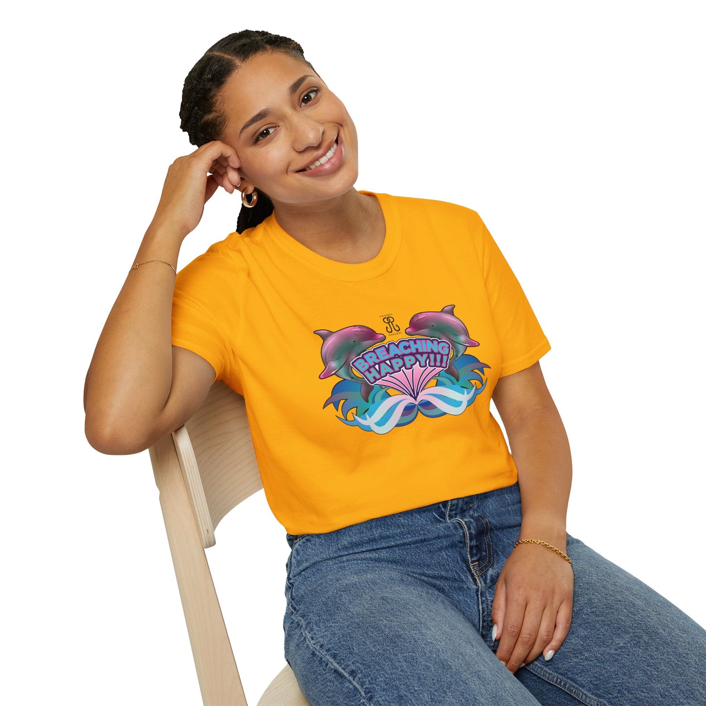 2 Breaching Happy Dolphins T-Shirt