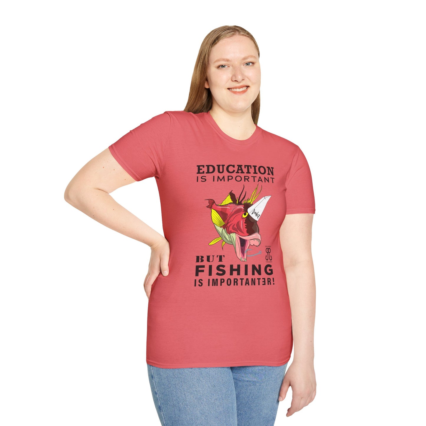 Fishing is Importanter Unisex Softstyle T-Shirt