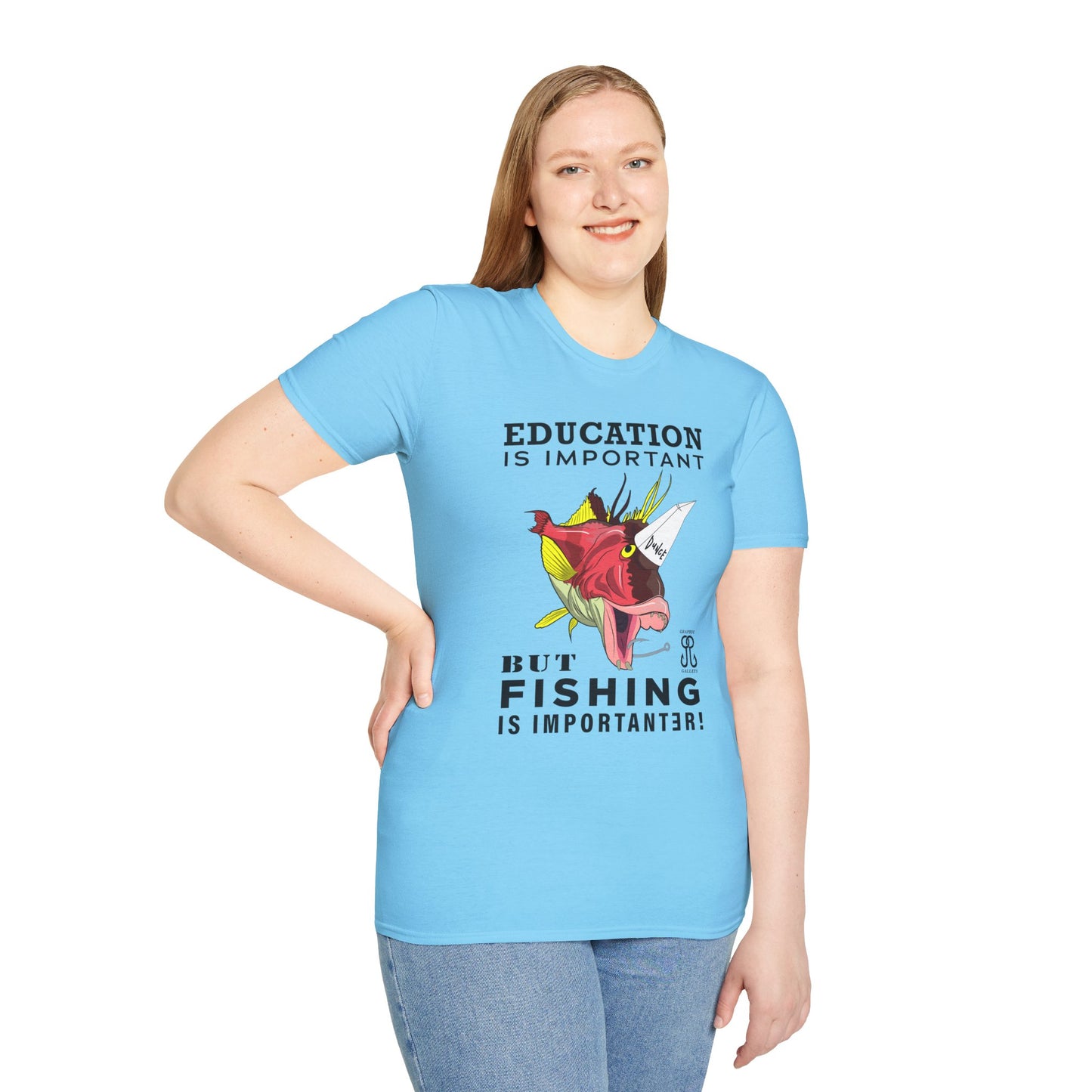 Fishing is Importanter Unisex Softstyle T-Shirt
