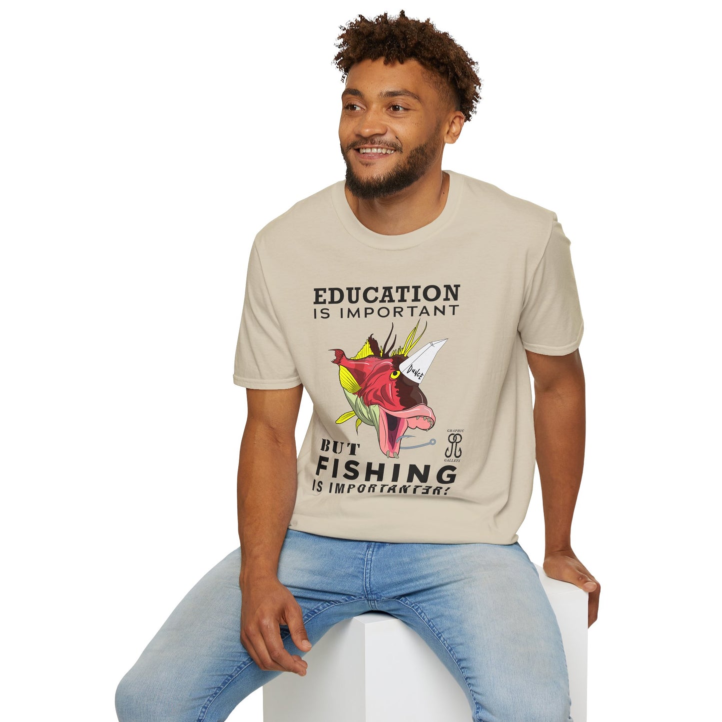 Fishing is Importanter Unisex Softstyle T-Shirt