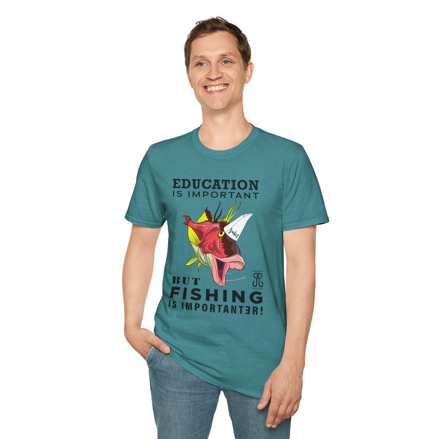 Fishing is Importanter Unisex Softstyle T-Shirt