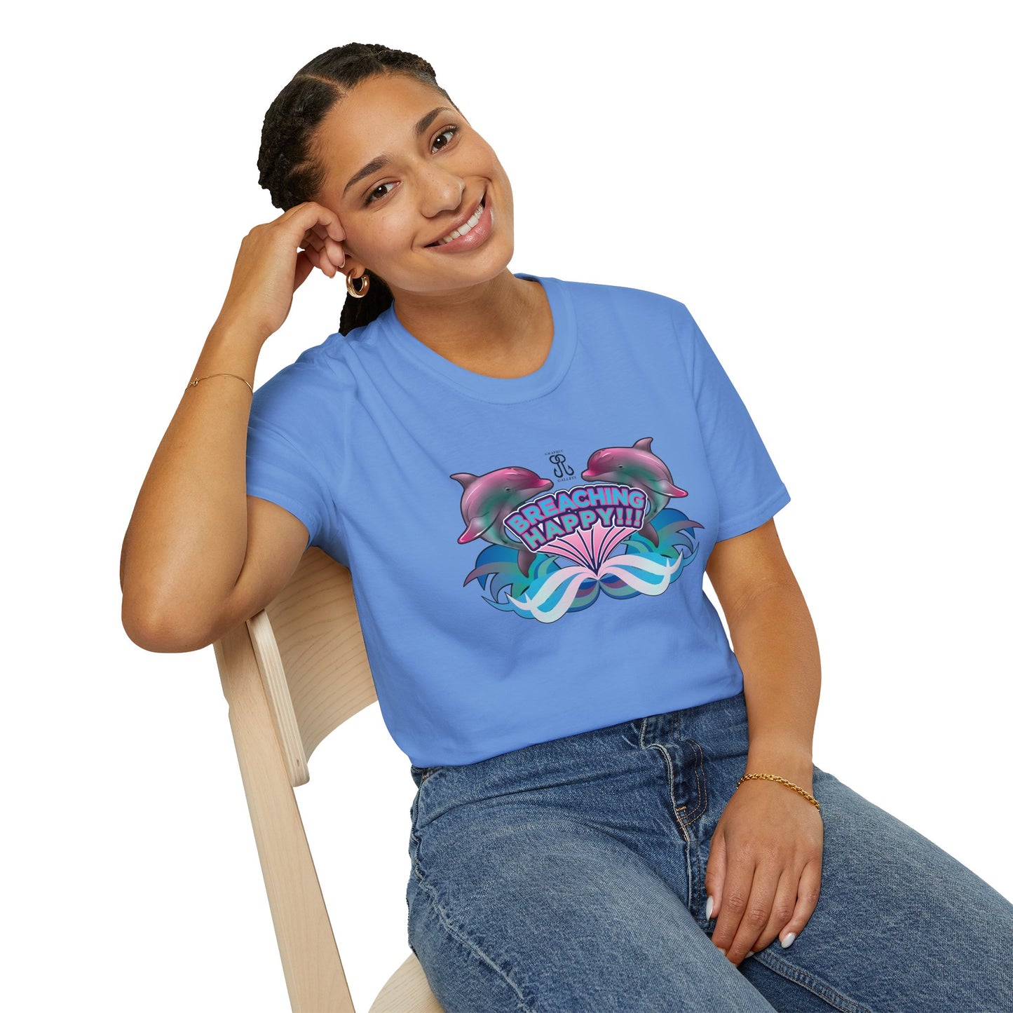 2 Breaching Happy Dolphins T-Shirt