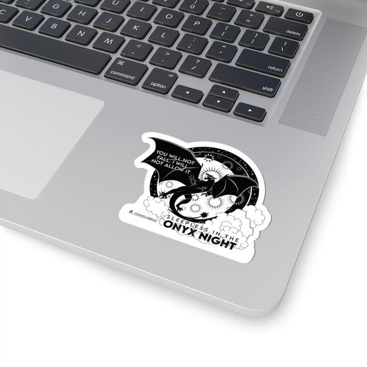 Tairn / Swiftie Opalite Fanart Sticker — “You will not fall. I will not let you.”/ "sleepless in the onyx night,"