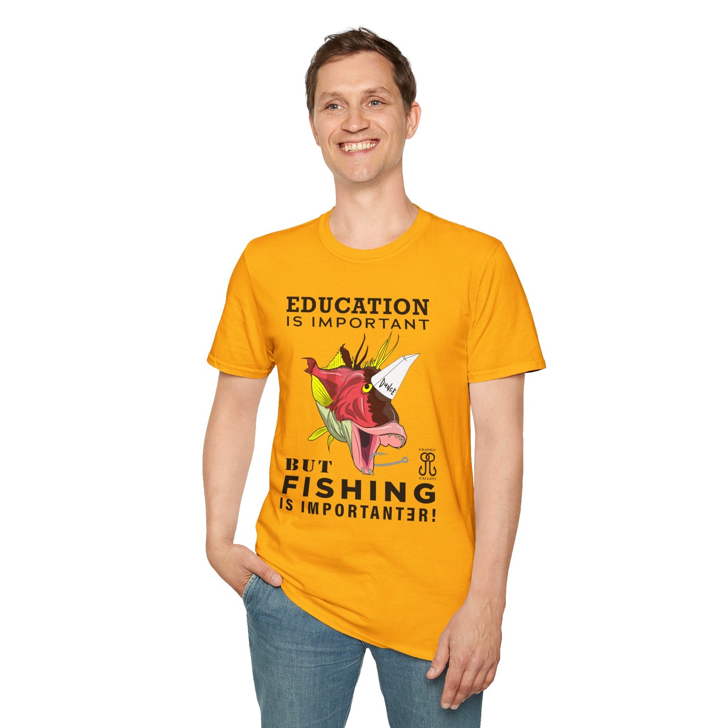 Fishing is Importanter Unisex Softstyle T-Shirt