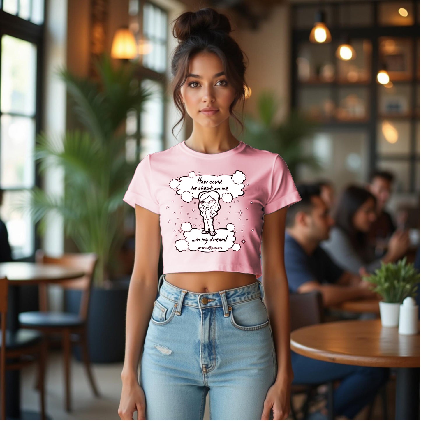"How could he cheat on me... my dream!" Cute Funny Feminine Graphic T-Shirt