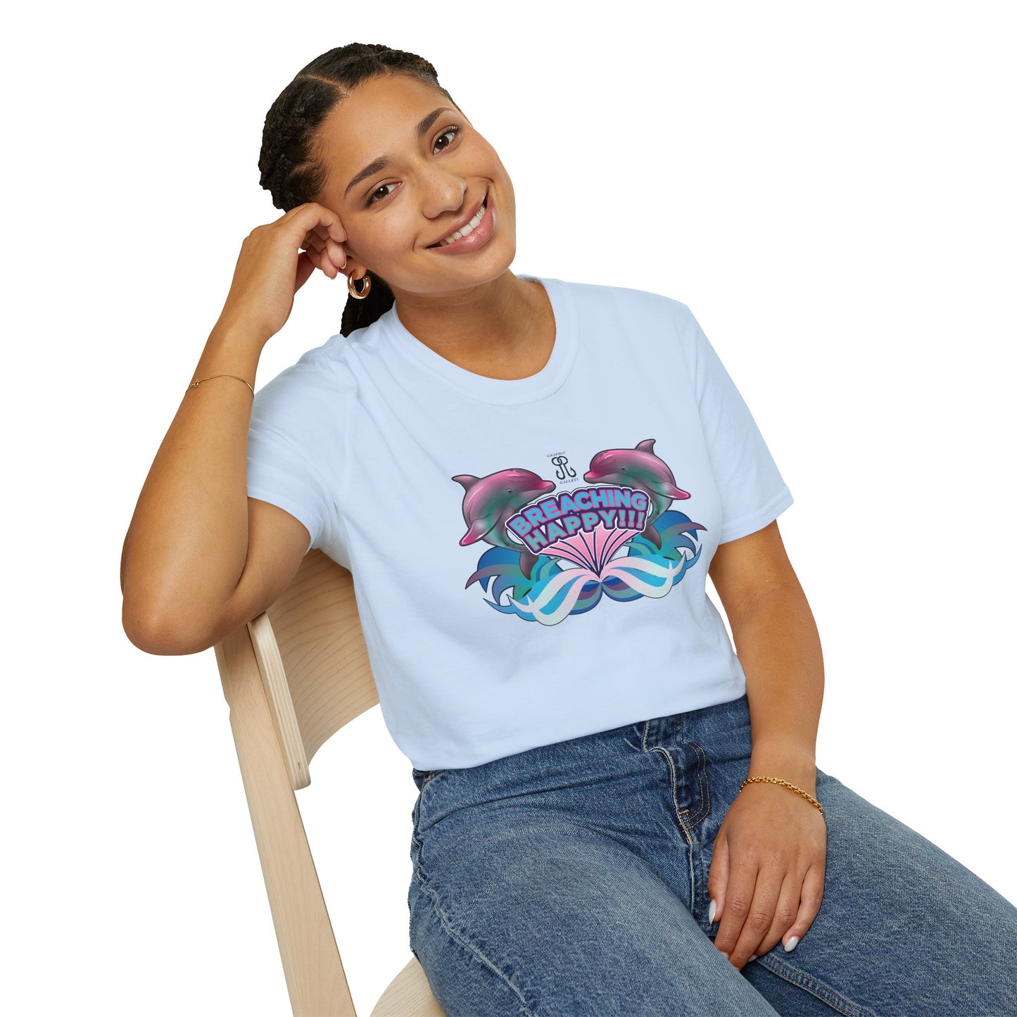 2 Breaching Happy Dolphins T-Shirt