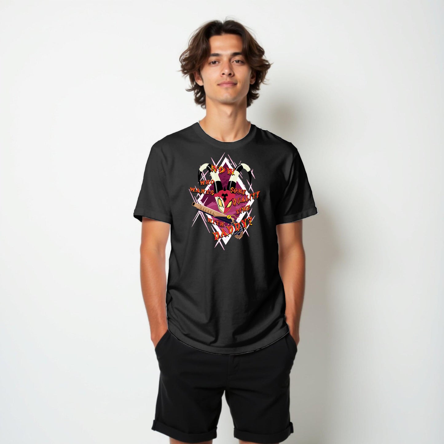 Blitzo Helluva Boss 'Who Wants Some Quality Time with Daddy?' Fans T-Shirt