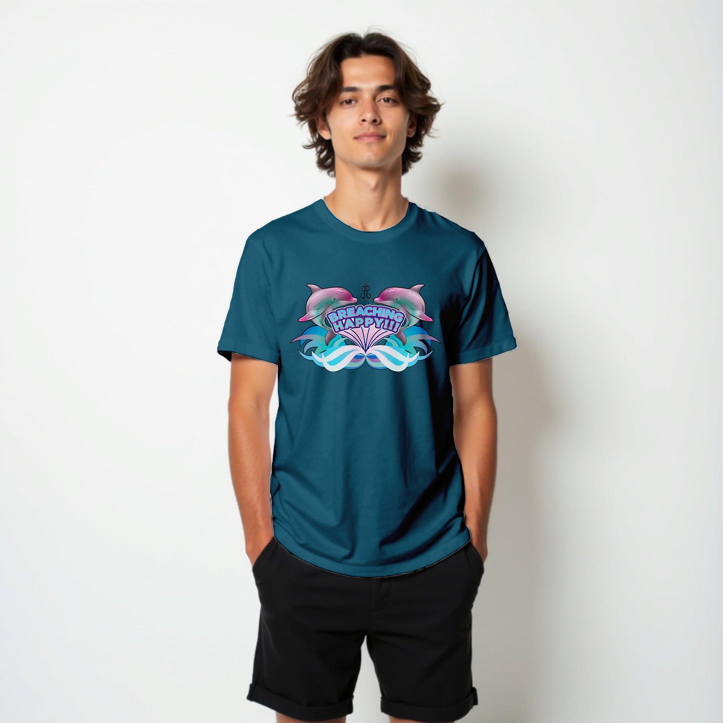 2 Breaching Happy Dolphins T-Shirt