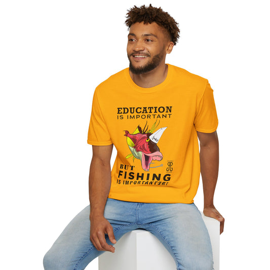 Fishing is Importanter Unisex Softstyle T-Shirt