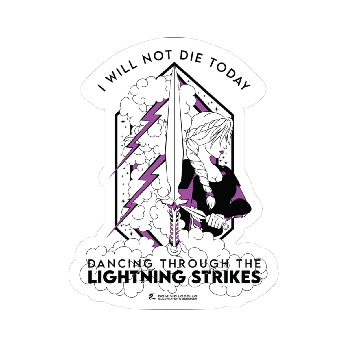 Violet Sorrengail /Swiftie Opalite Fanart Sticker “I Will Not Die Today” / “Dancing Through the Lightning Strikes”