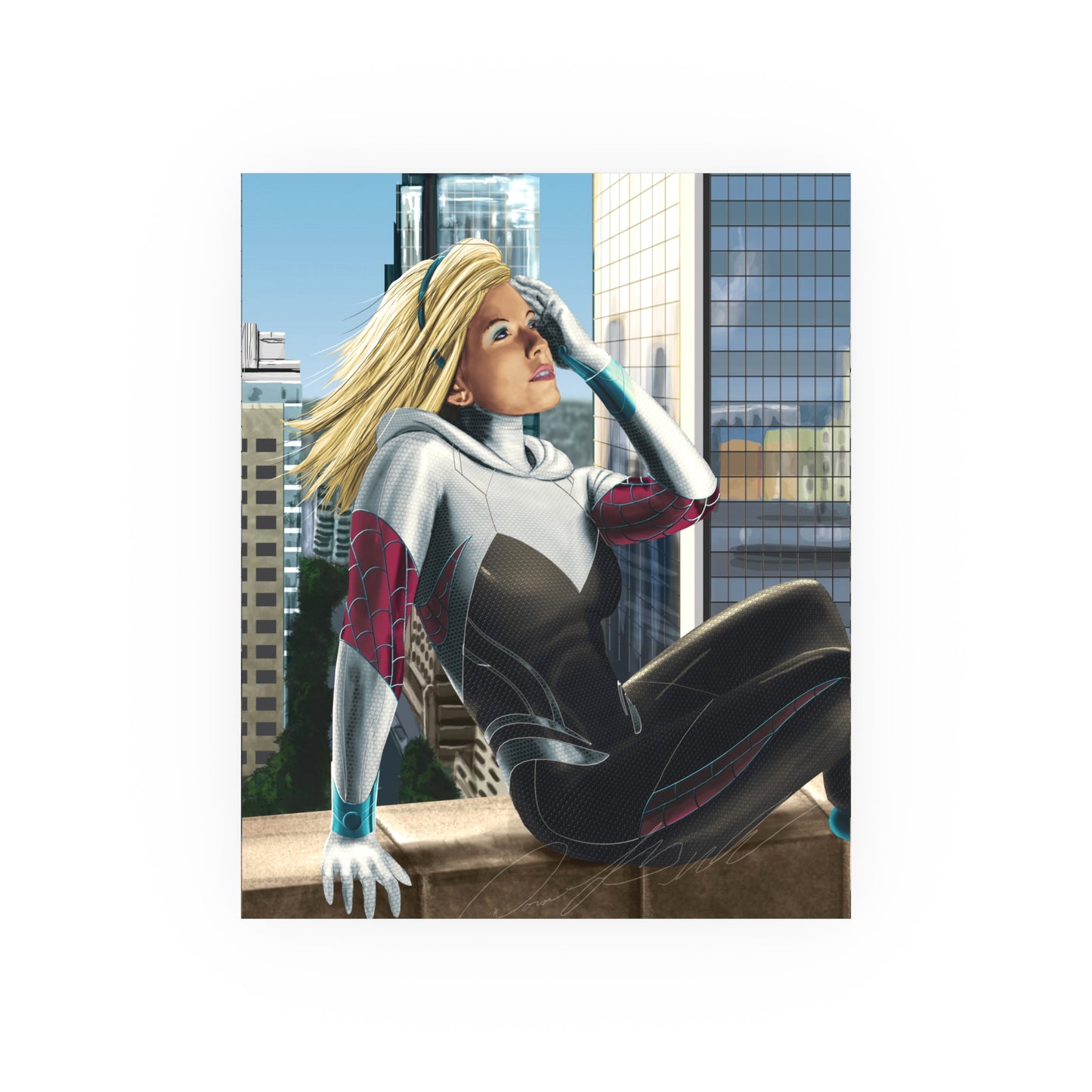 Realistic Spider-Gwen Fanart Poster
