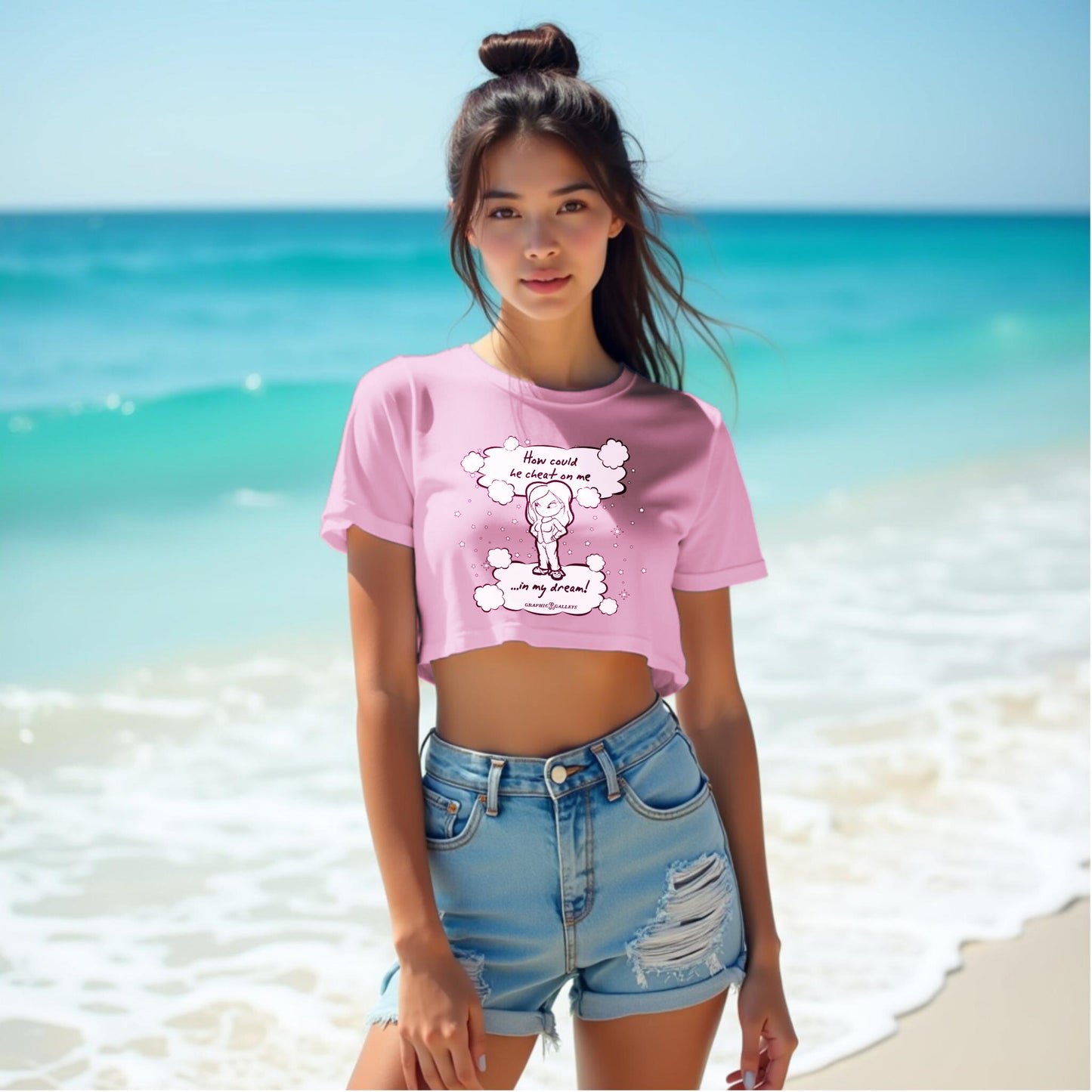 "How could he cheat on me... my dream!" Cute Funny Feminine Graphic T-Shirt